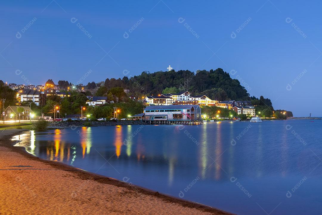 Lago Llanquihue Vulcão Calbuco Final de Tarde Frutillar Imagem JPG