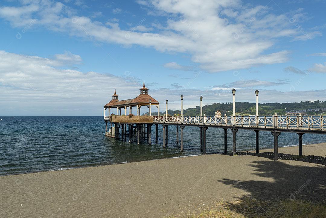 Coreto no Lago Llanquihue Vulcão Osorno Frutillar Llanquihue Los Lagos Imagem JPG