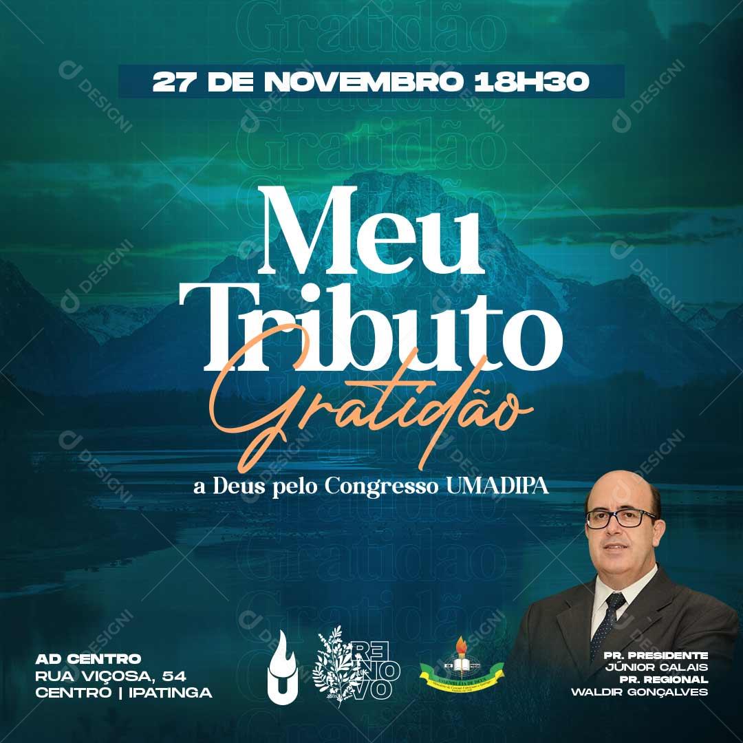 Meu Tributo Gratidão Social Media PSD Editável