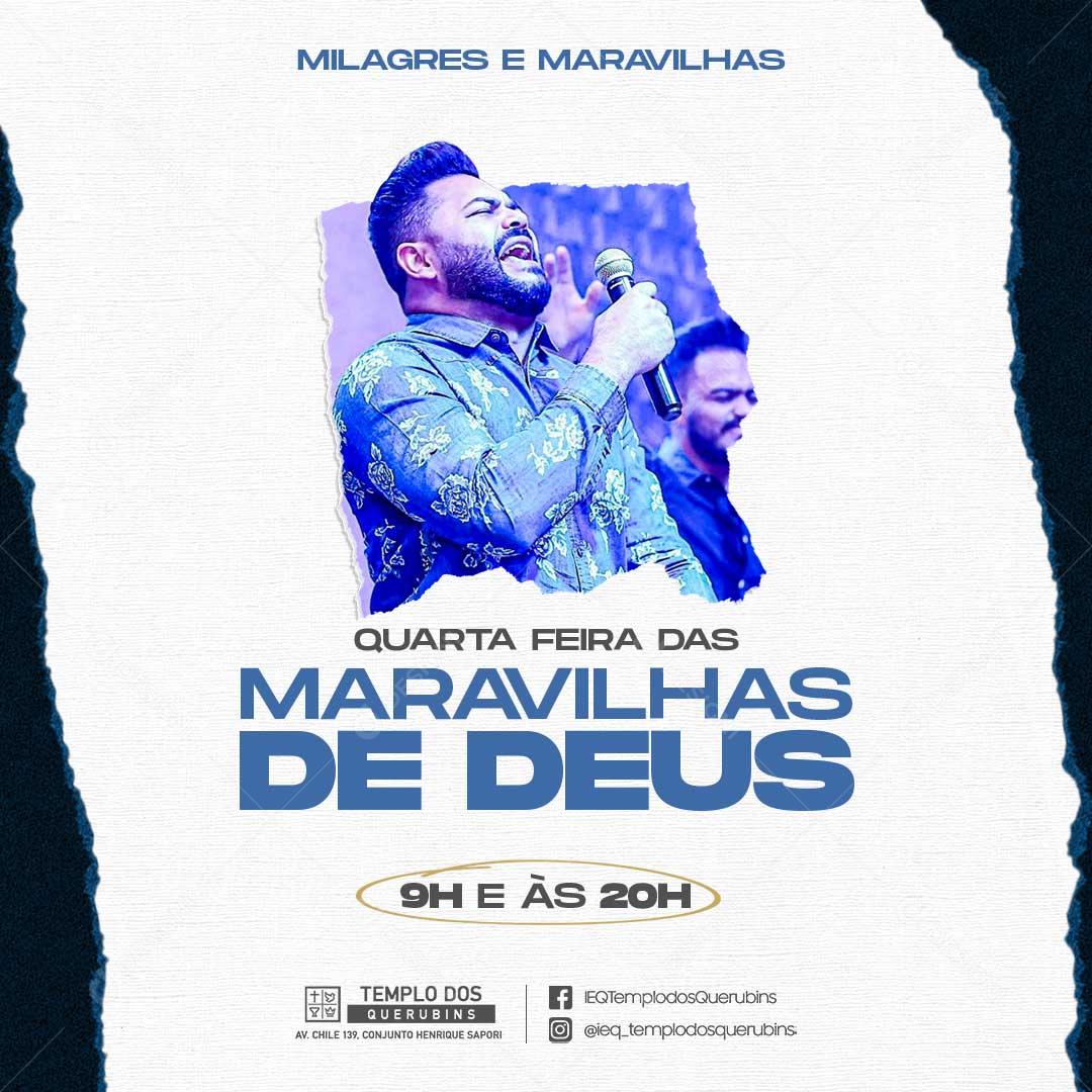 Quarta Feira Das Maravilhas de Deus Social Media PSD Editável