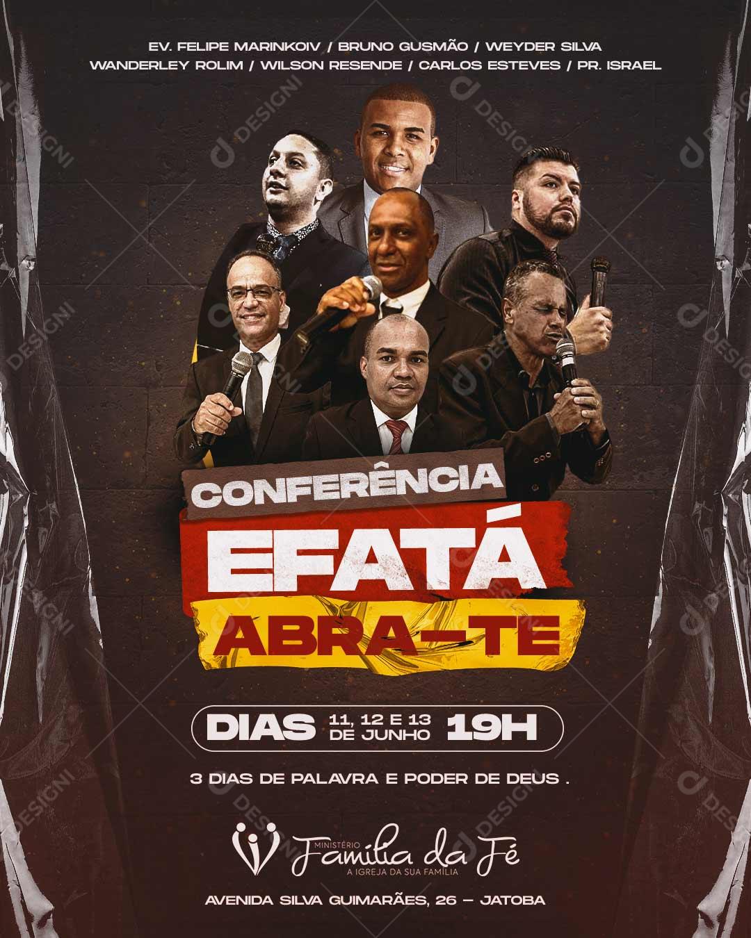 Conferência EFATÁ Abra-te Social Media PSD Editável