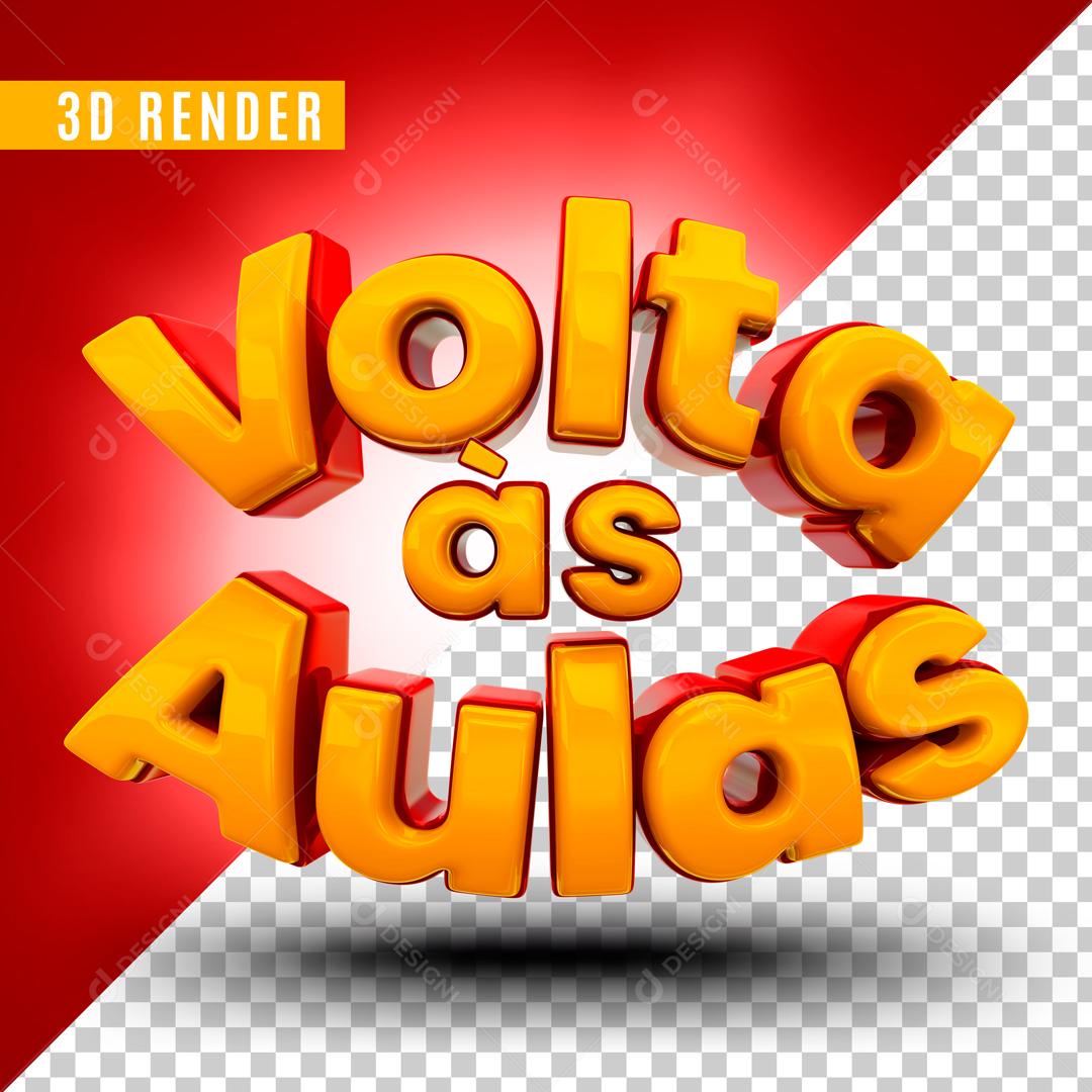 Selo 3D Para Composição Escola Volta As Aulas PSD Editável