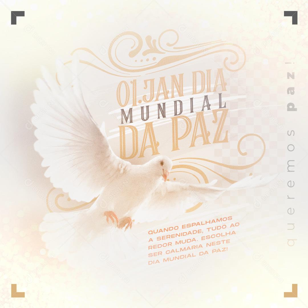 1 De Janeiro Dia Mundial Da Paz Social Media PSD Editável