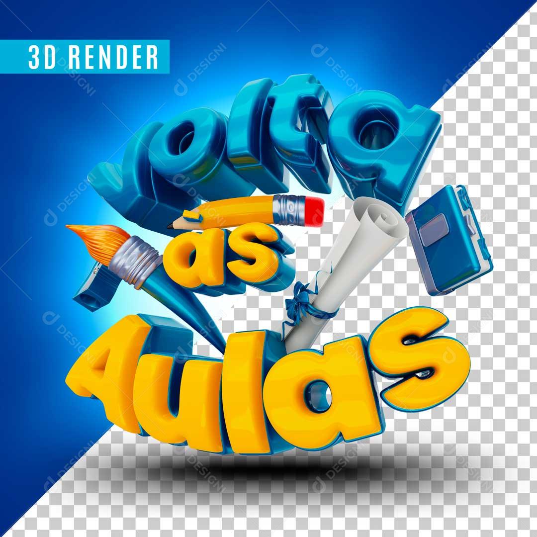Volta ás Aulas Ícones 3D Para Composição PSD Editável