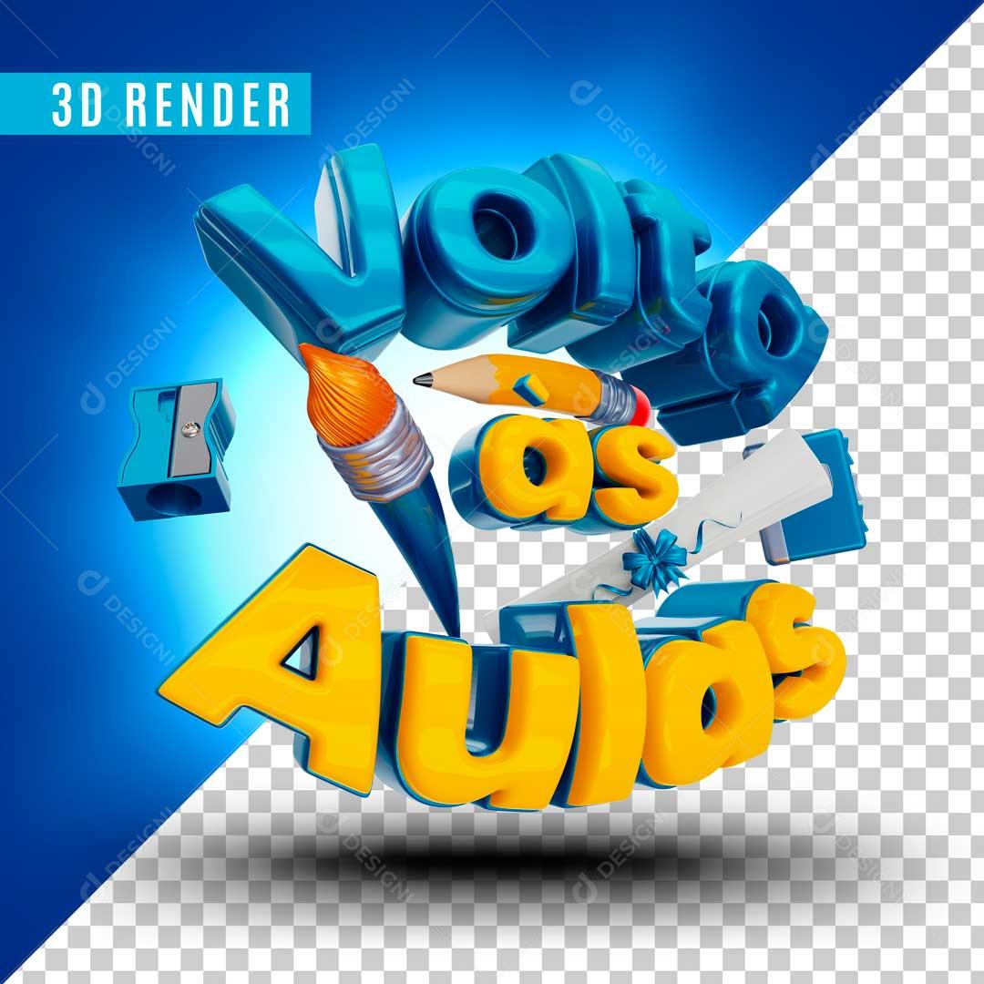 Volta ás Aulas Ícones 3D Para Composição PSD Editável