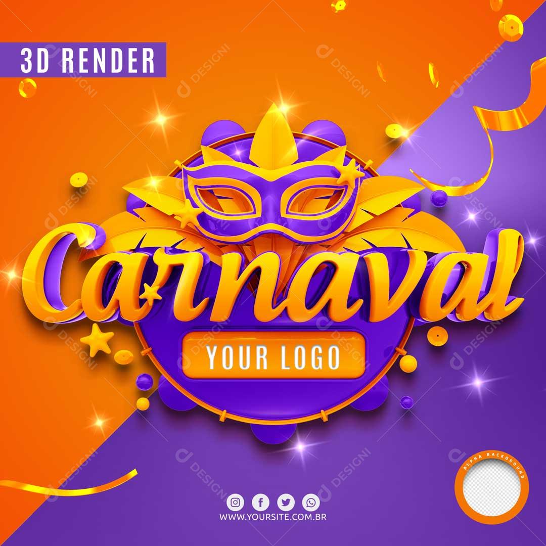 Carnaval 2022 Ícones 3D Para Composição PSD Editável
