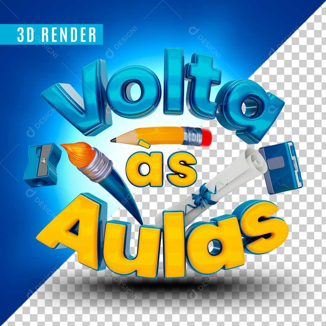Volta ás Aulas Ícones 3D Para Composição PSD Editável