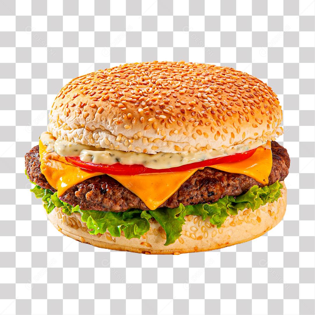 Hambúrguer Tradicional Brasileiro Com Pão Queijo Derretido Alface PNG Transparente