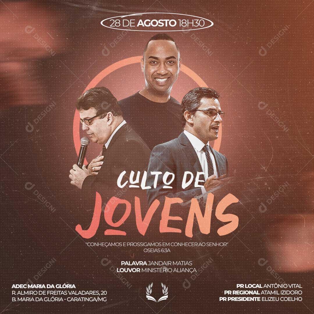 Culto de Jovens Social Media PSD Editável