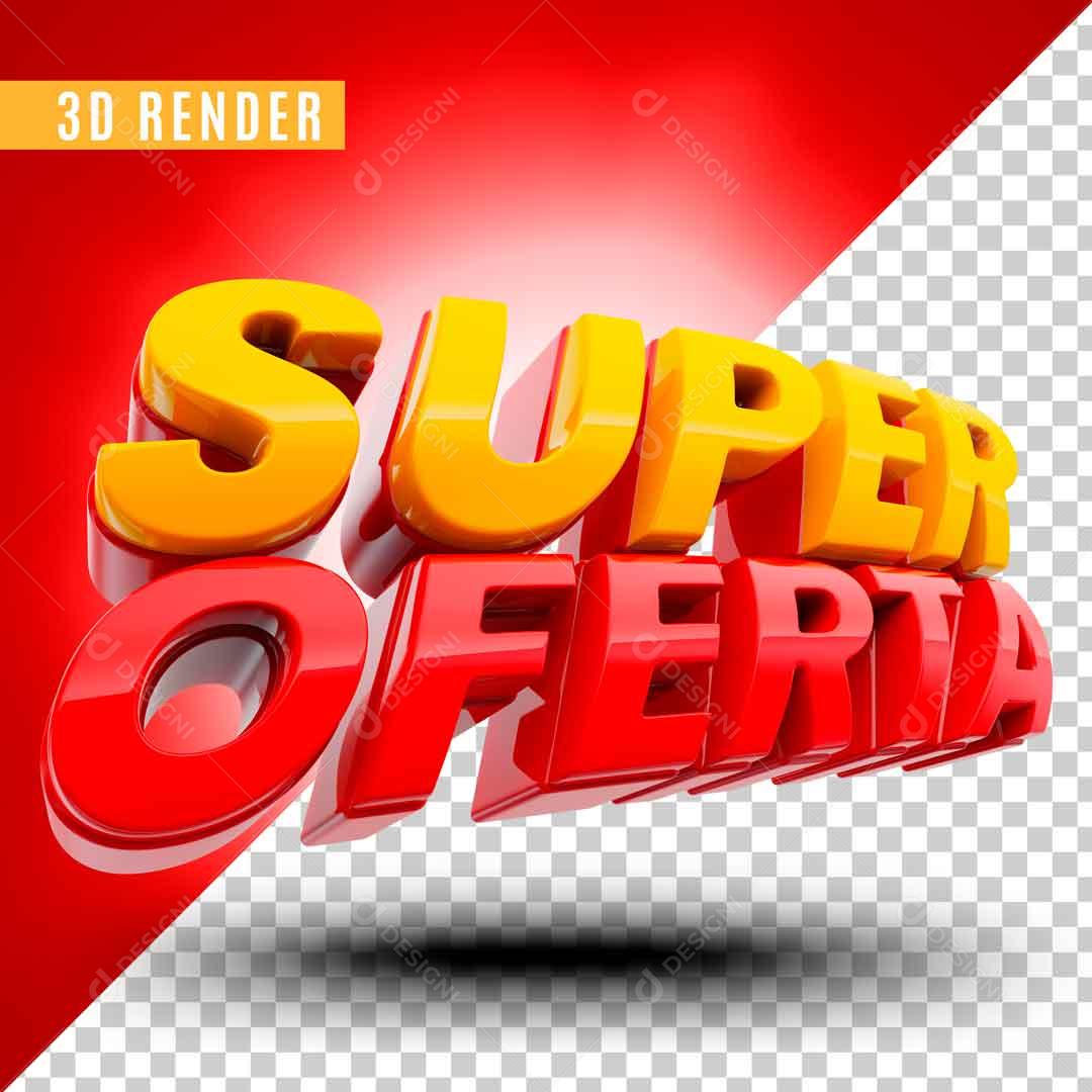 Selo 3D Para Composição Super Ofertas Vendas PSD Editável