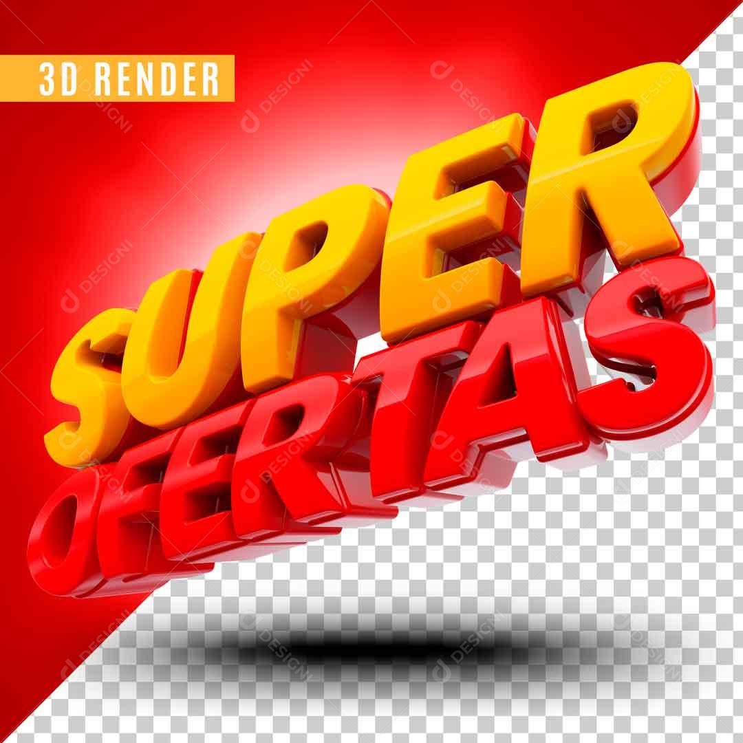 Selo 3D Para Composição Super Ofertas Vendas PSD Editável