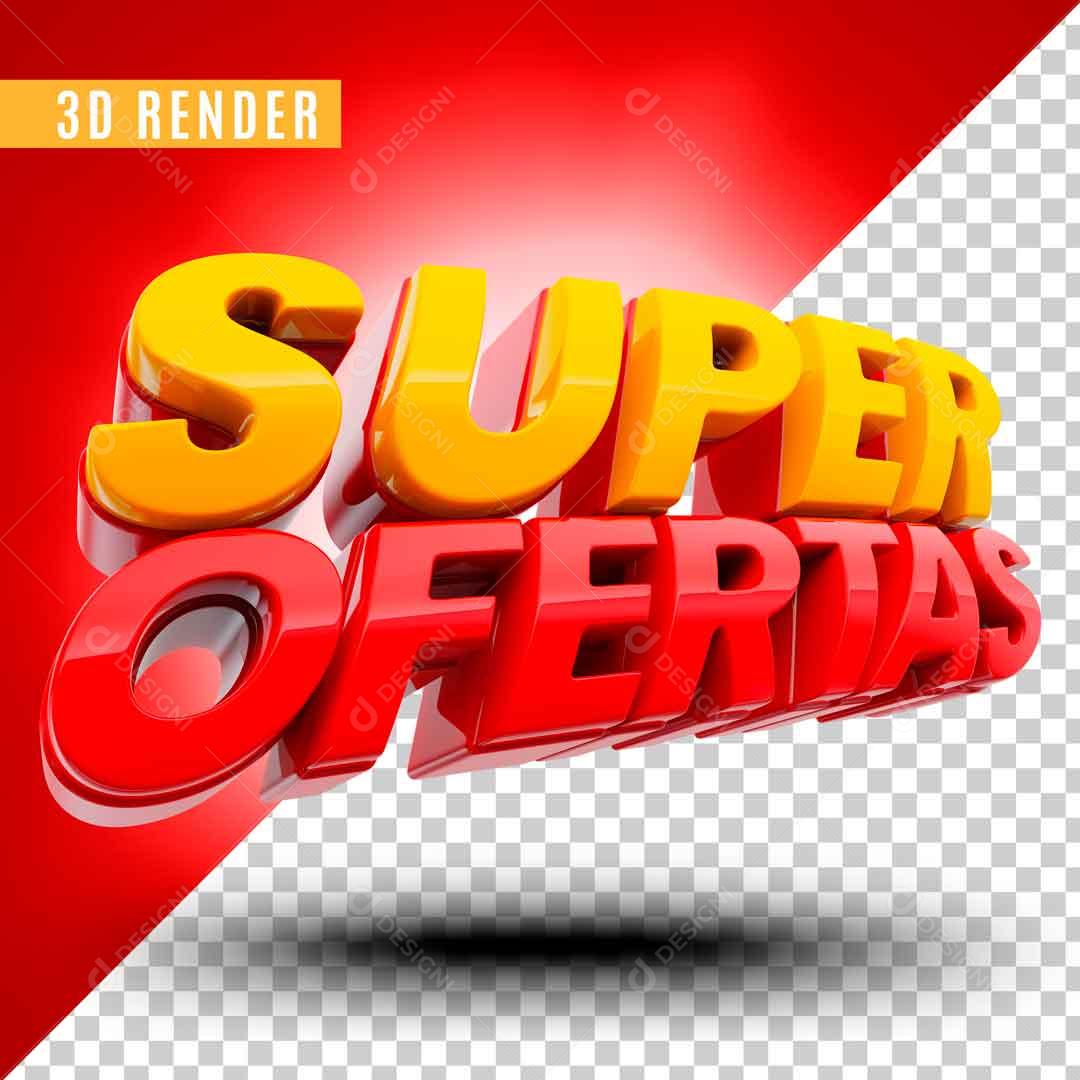 Selo 3D Para Composição Super Ofertas Vendas PSD Editável