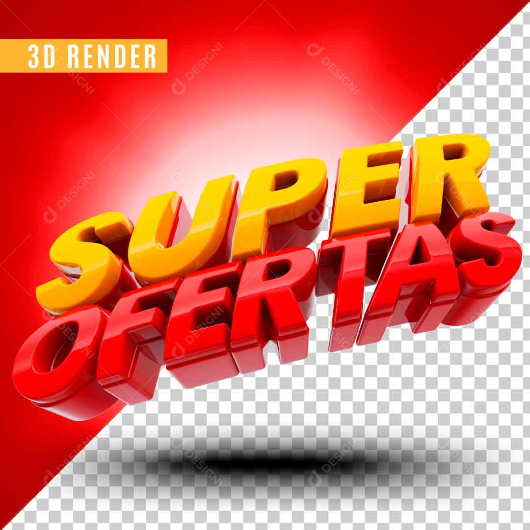 Selo 3D Para Composição Super Ofertas Vendas PSD Editável