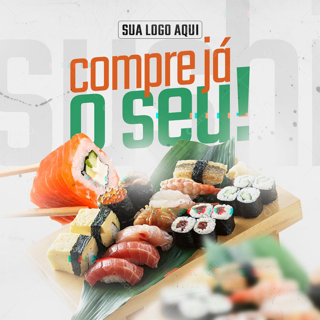 Social Media Comida Japonesa Compre Já o seu PSD Editável