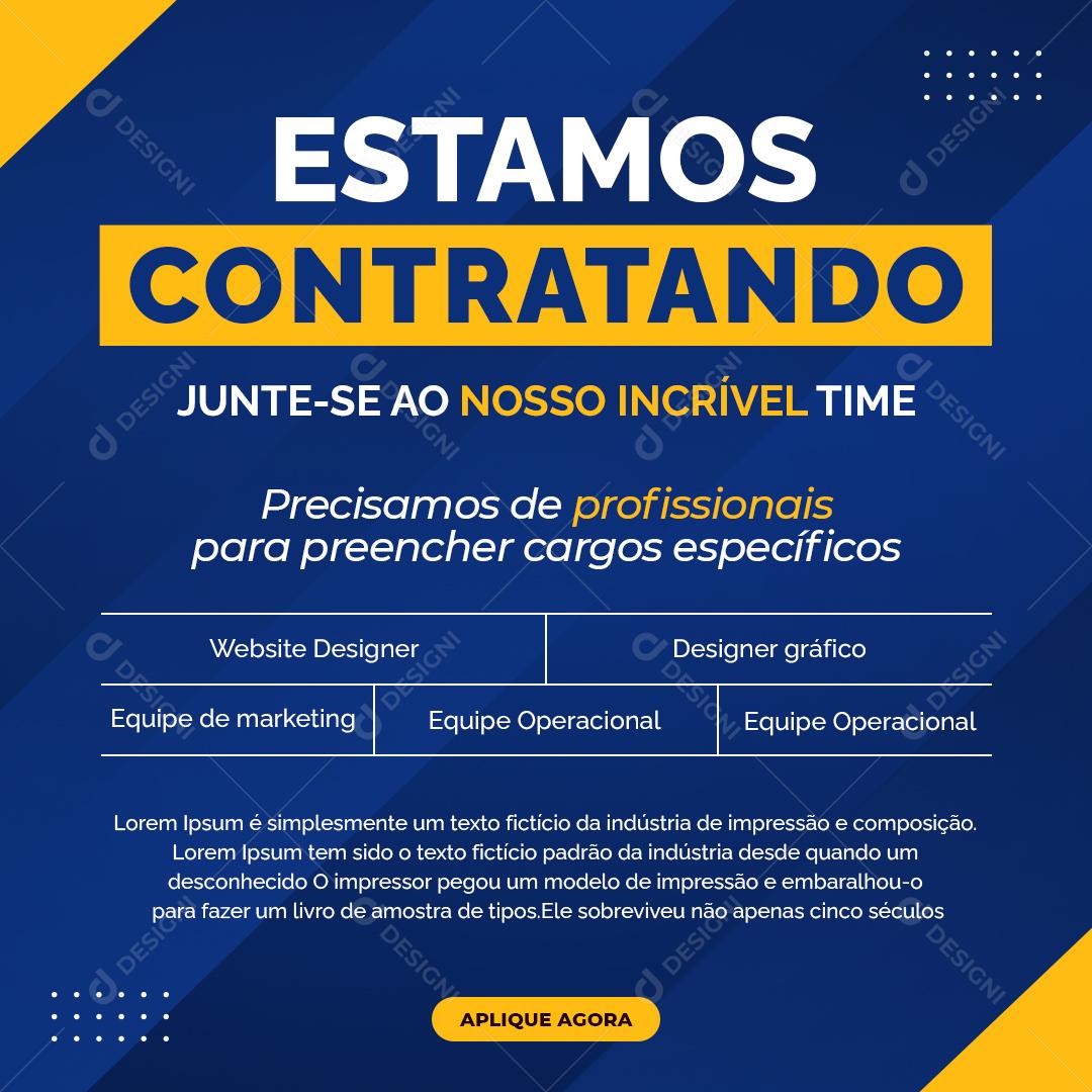 Estamos Contratando Junte-se Ao Nosso Incrível Time Social Media PSD Editável
