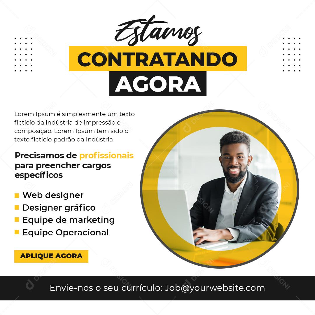 Estamos Contratando Junte-se Ao Nosso Incrível Time Social Media PSD Editável