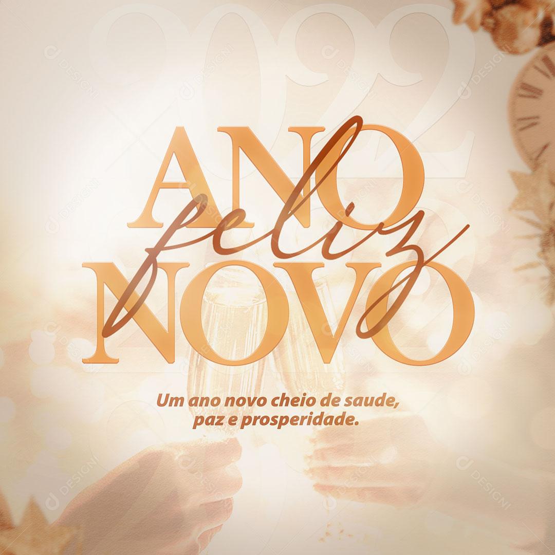 Social Media Feliz Ano Novo 2022 Frase Motivacional PSD Editável