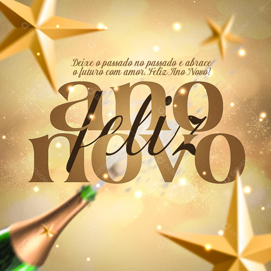 Post Feliz Ano Novo 2022 Social Media PSD Editável