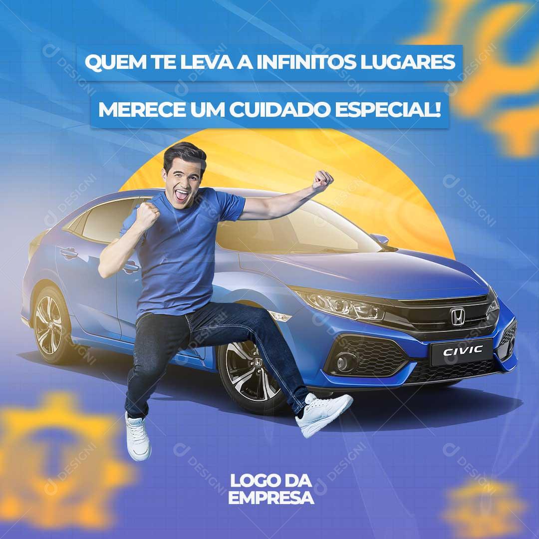 Quem Te Leva A Infinitos Lugares Merece Um Cuidado Especial Social Media PSD Editável