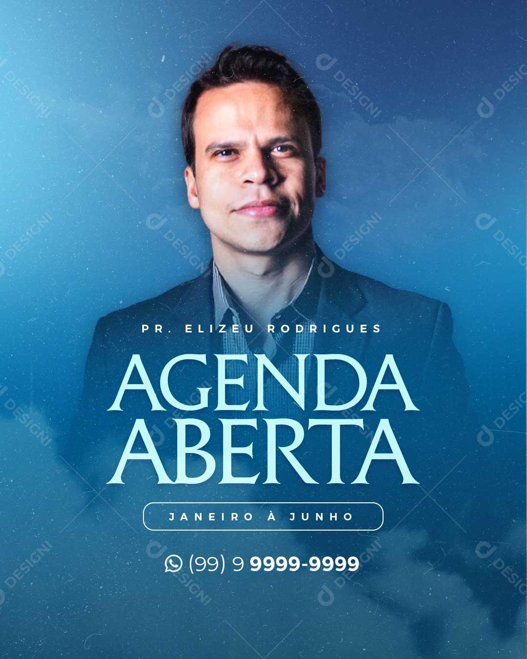 Agenda Aberta Pastor Social Media PSD Editável