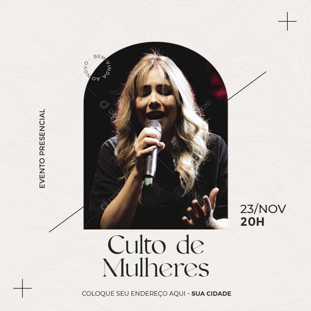 Culto de Mulheres Social Media PSD Editável