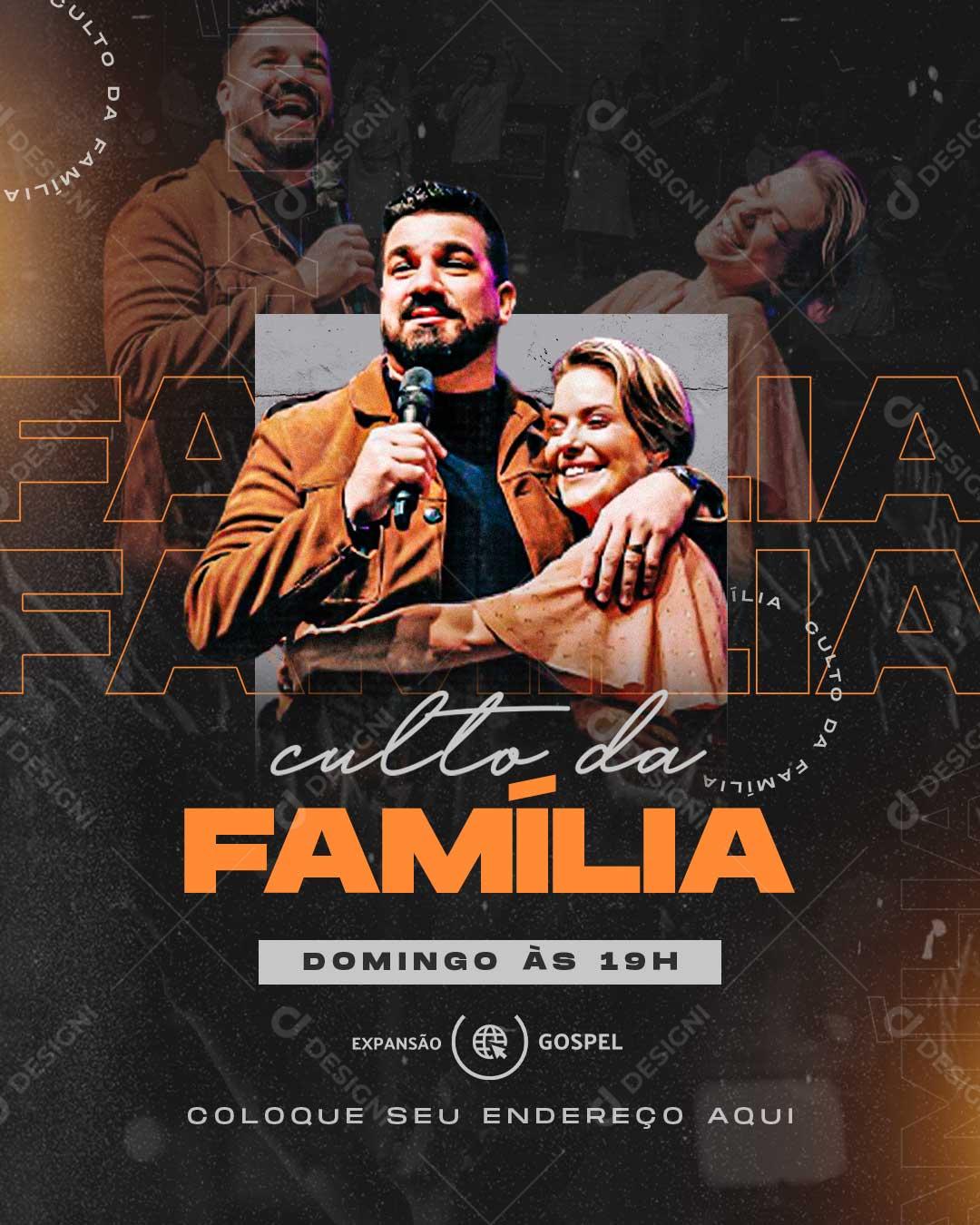 Culto da Família Social Media PSD Editável