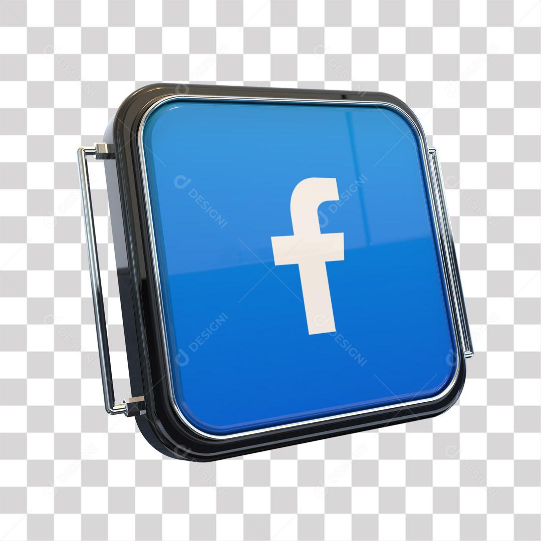 Ícone Facebook 3D Para Composição PNG