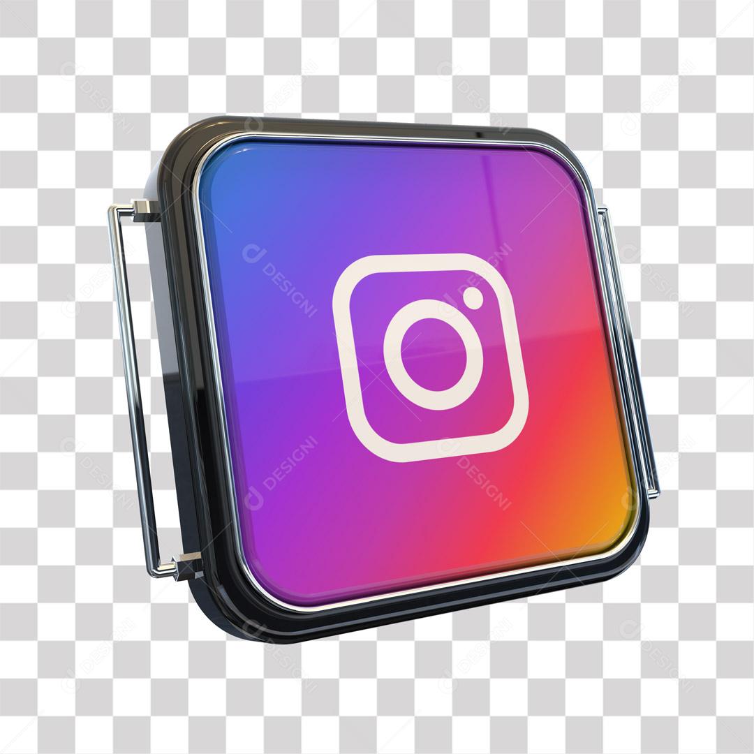 Ícone Instagram 3D Para Composição PNG