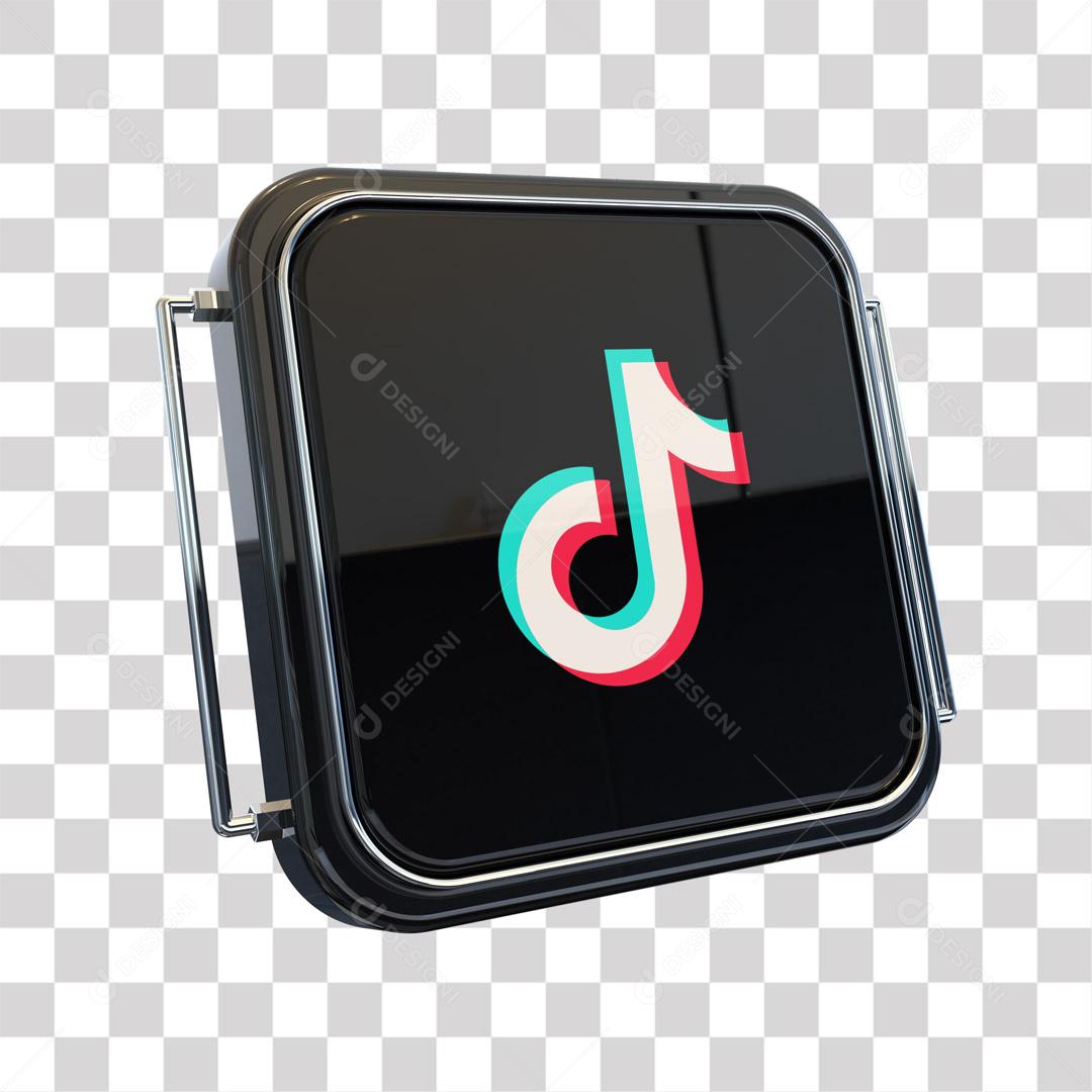 Ícone TikTok 3D Para Composição PNG