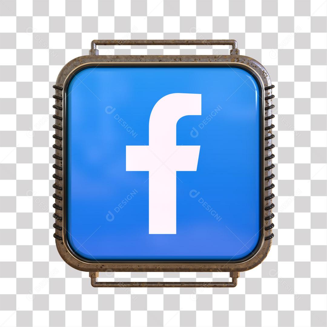 Ícone Facebook 3D Para Composição PNG