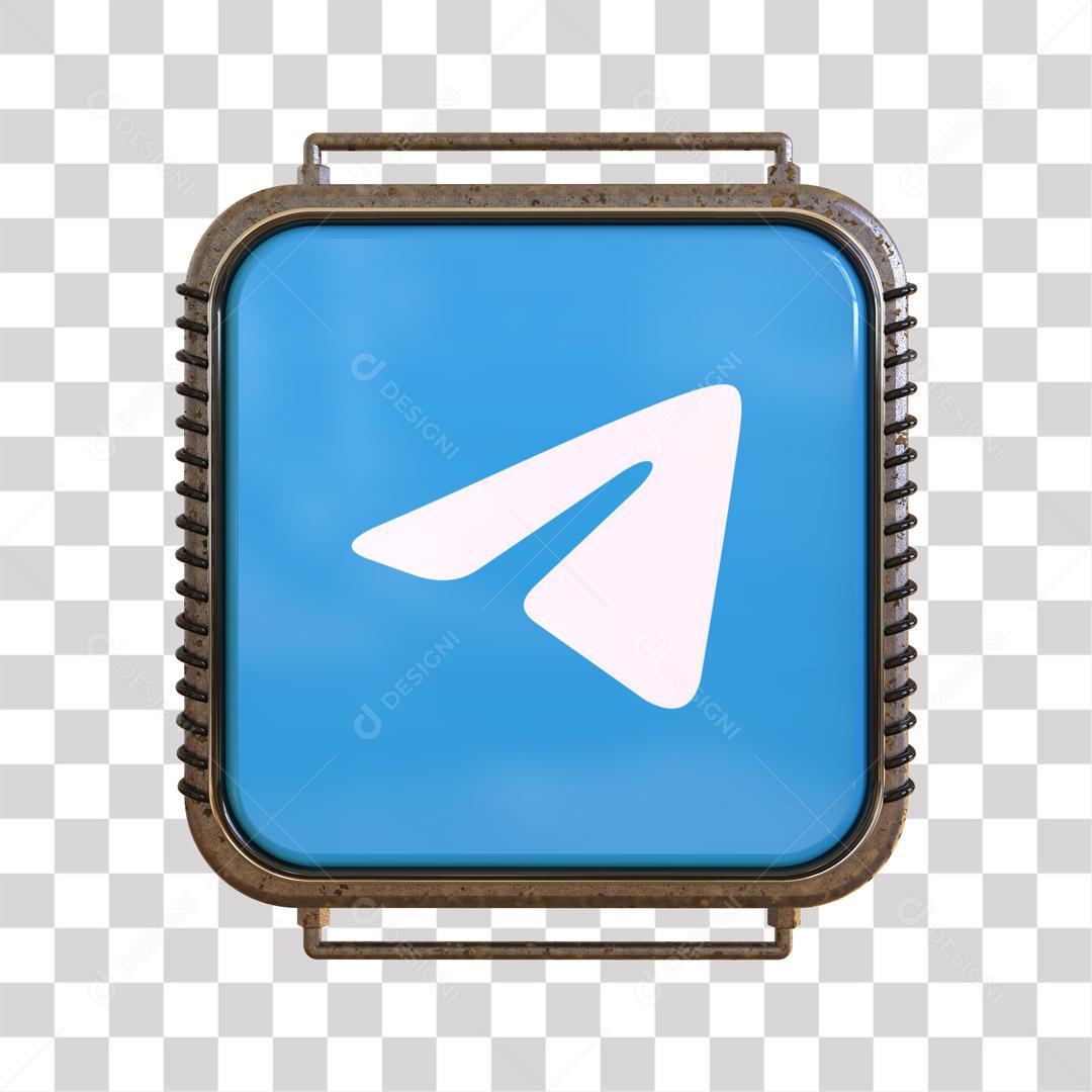 Ícone Telegram 3D Para Composição