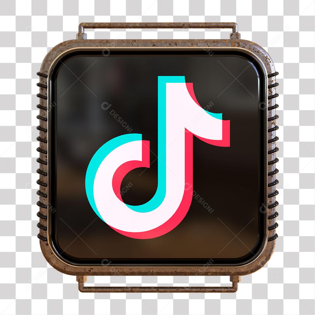 Tiktok Ícone 3D Para Composição PNG Transparente