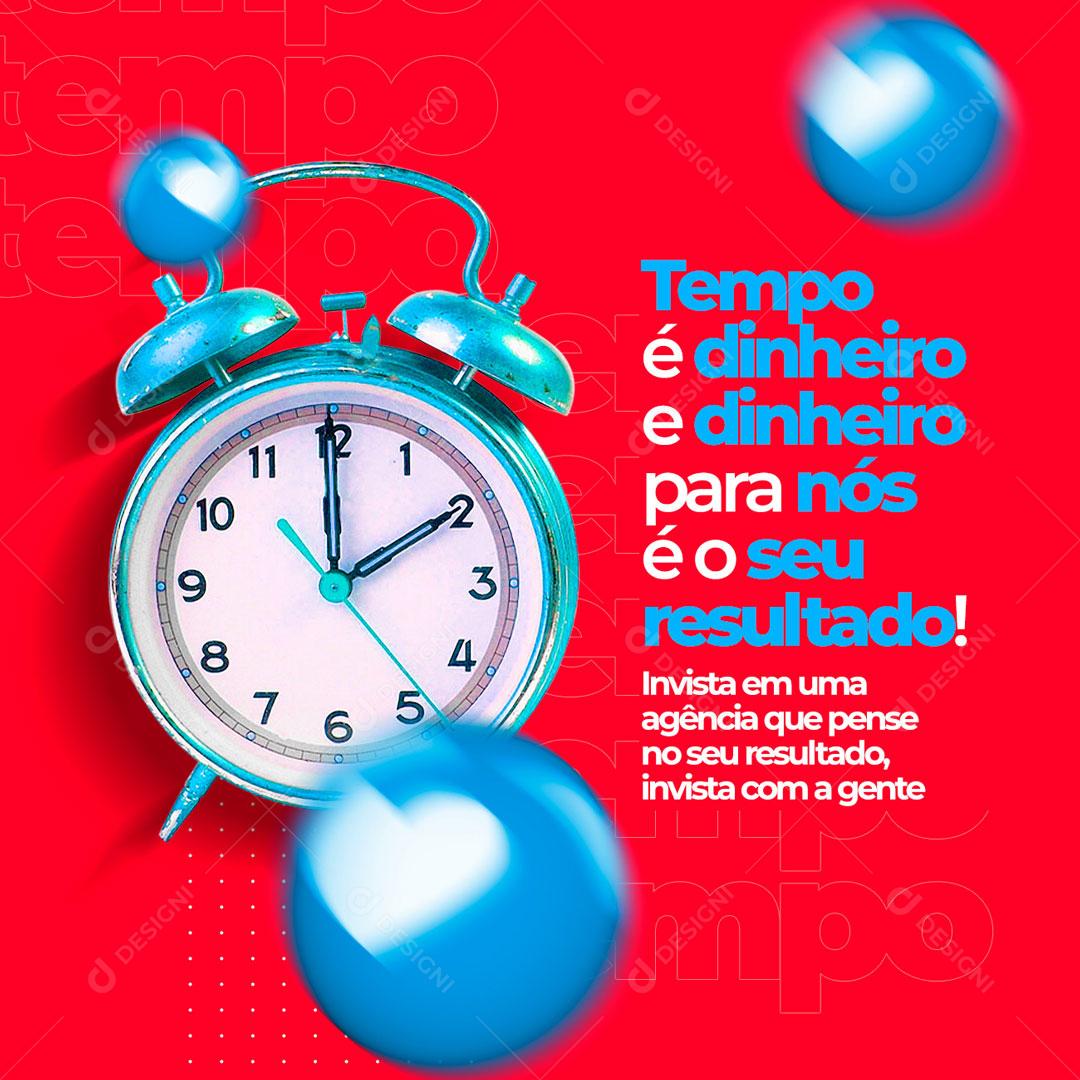Social Media Marketing Digital Tempo É Dinheiro Para Nós PSD Editável