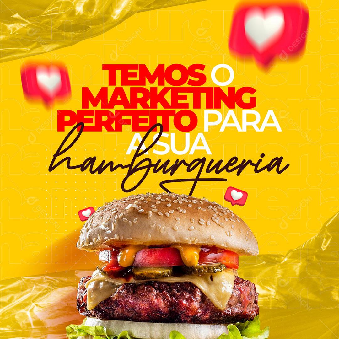 Social Media Marketing Digital Temos O Hamburgue Perfeito PSD Editável
