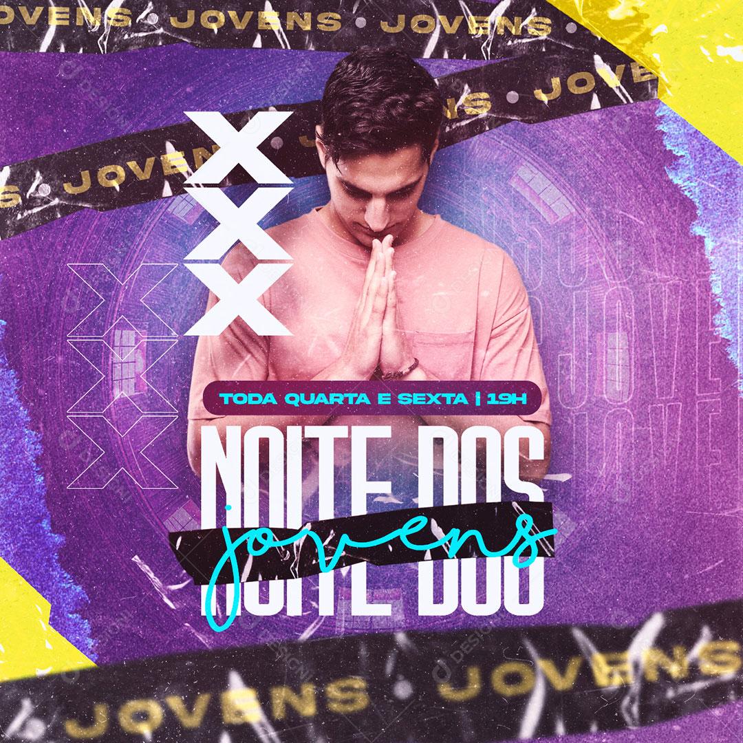 Gospel Noite Dos Jovens Social Media PSD Editável