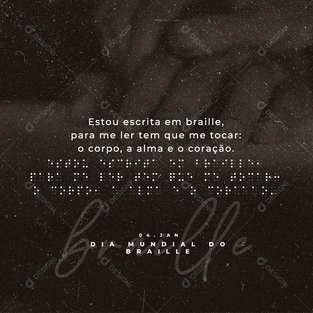 Social Media 4 De Janeiro Dia Mundial Do Braile PSD Editável