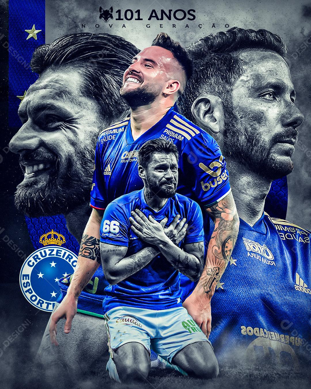 Flyer Aniversário 101 Time Cruzeiro Social Media PSD Editável