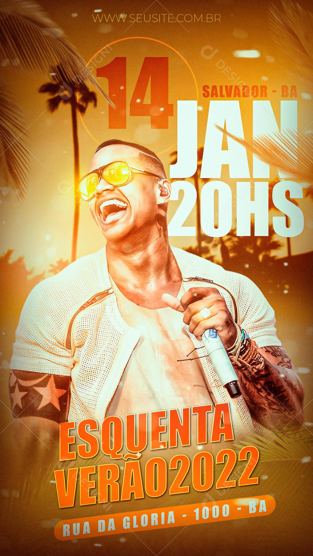 Flyer Story Esquenta de Verão Salvador Social Media PSD Editável