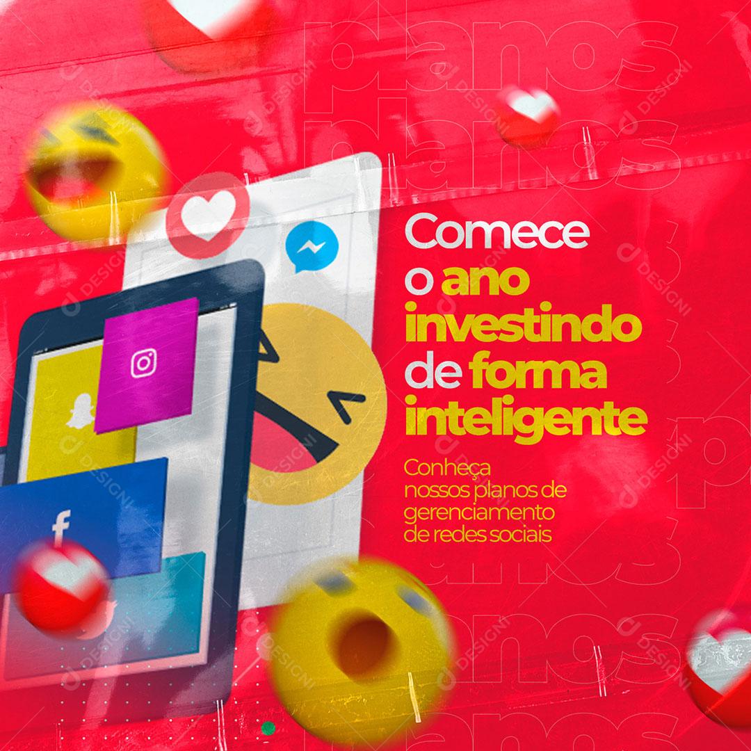 Social Media Marketing Digital Comece O Ano Investindo PSD Editável