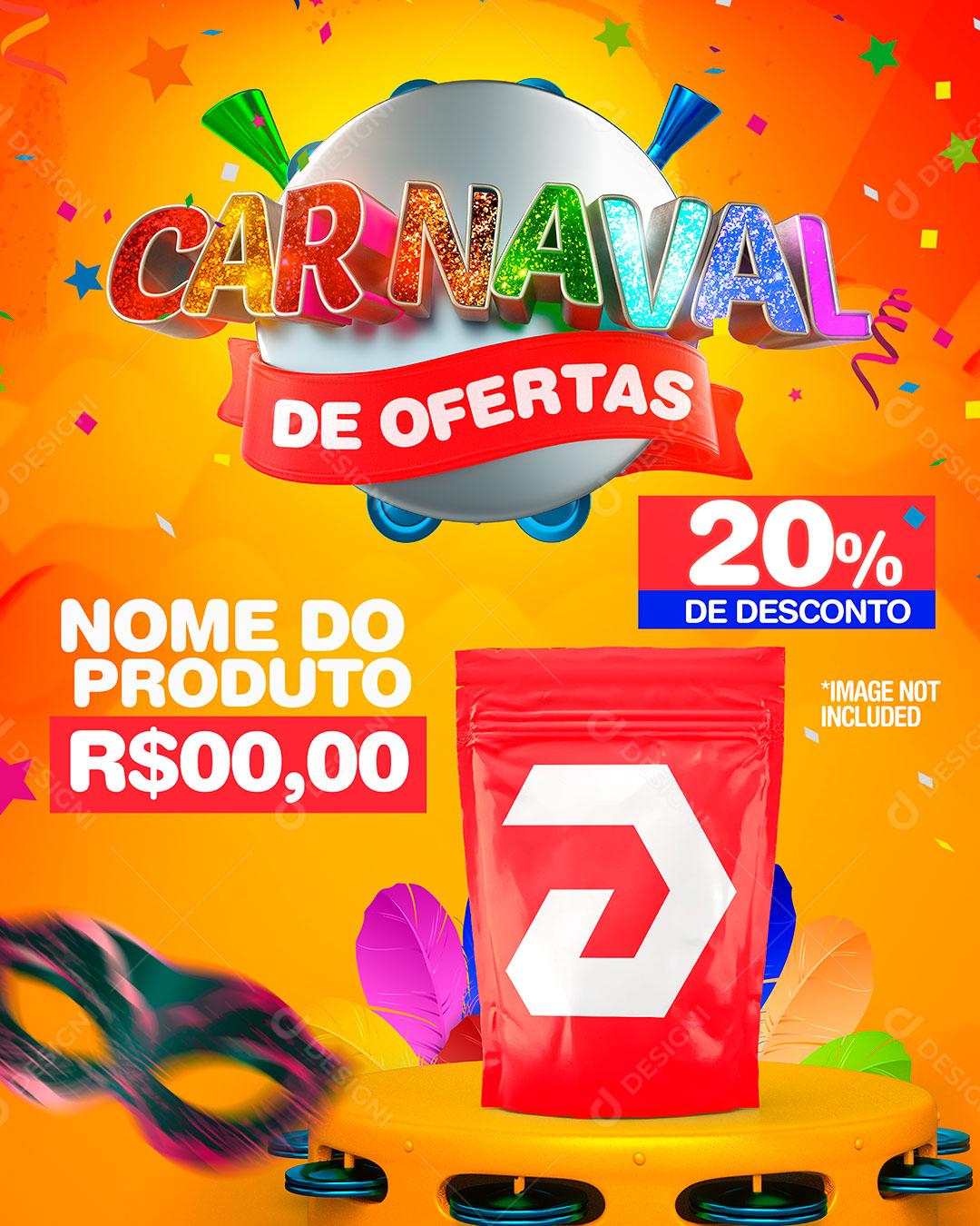 Social Media Template Carnaval de Ofertas Produtos PSD Editável
