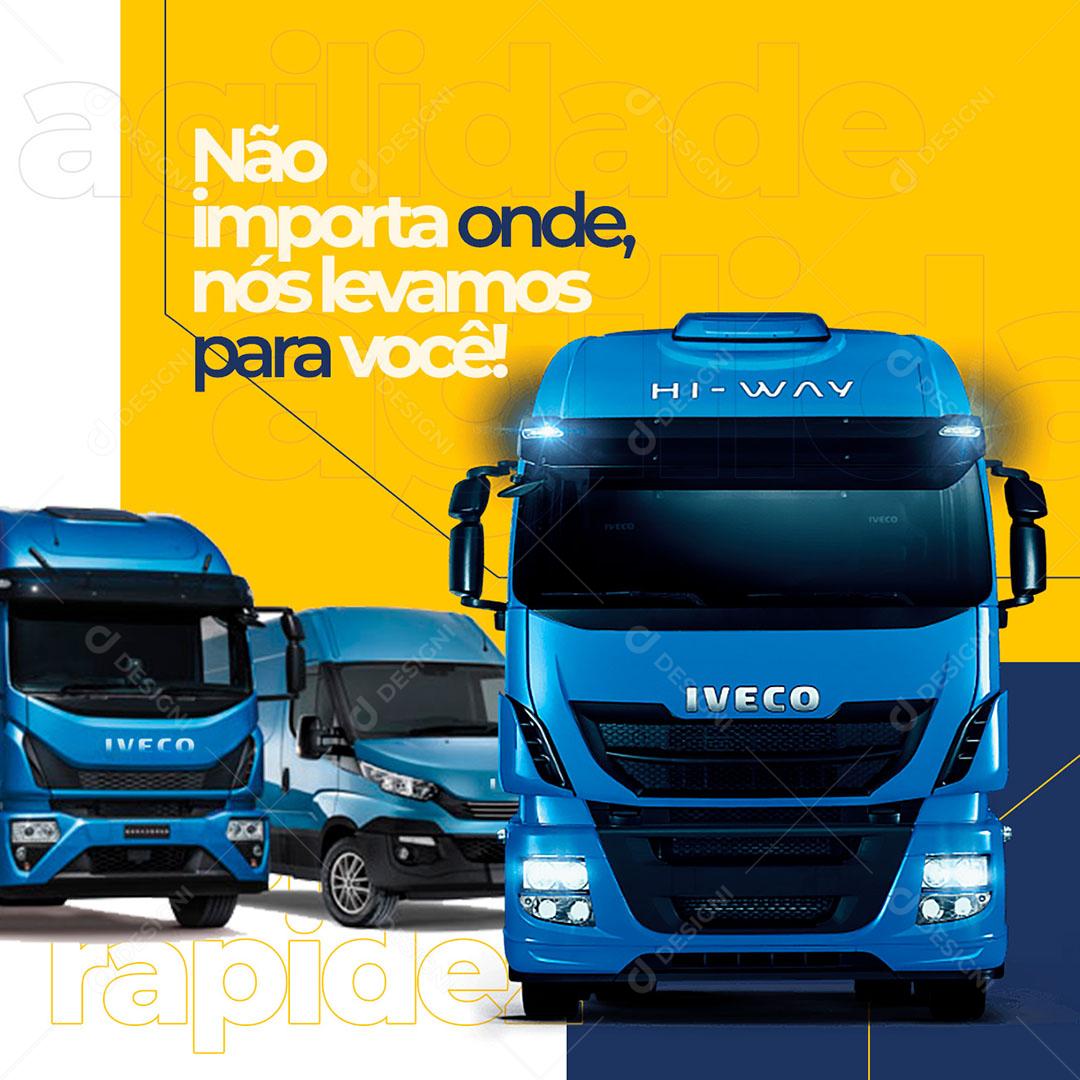 Post Feed Transportadora Não Importa Onde Nos Levamos Social Media PSD Editável