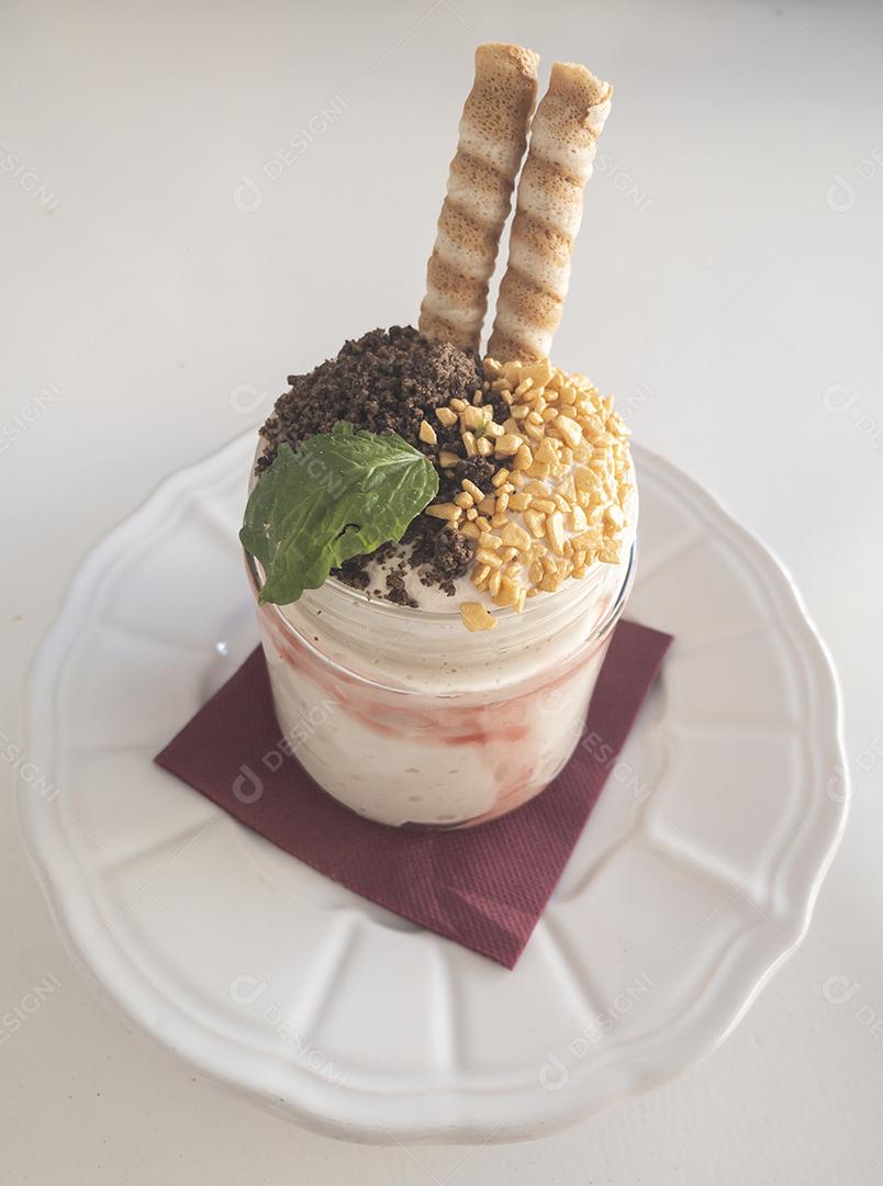 Mousse Gofio Sobremesa Típica das Ilhas Canárias na Espanha Imagem JPG