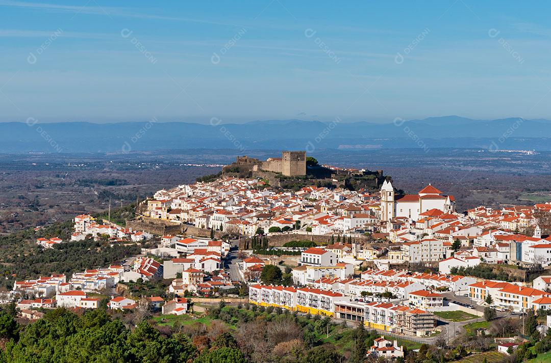 Vista Panorâmica da Cidade Medieval de Castelo de Vide no Alentejo Portugal Imagem JPG