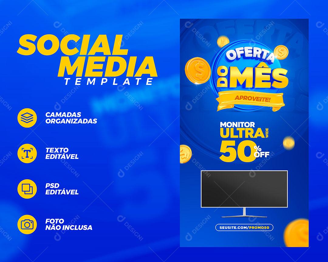 Social Media Story Oferta do Mês Produto Eletrônico PSD Editável