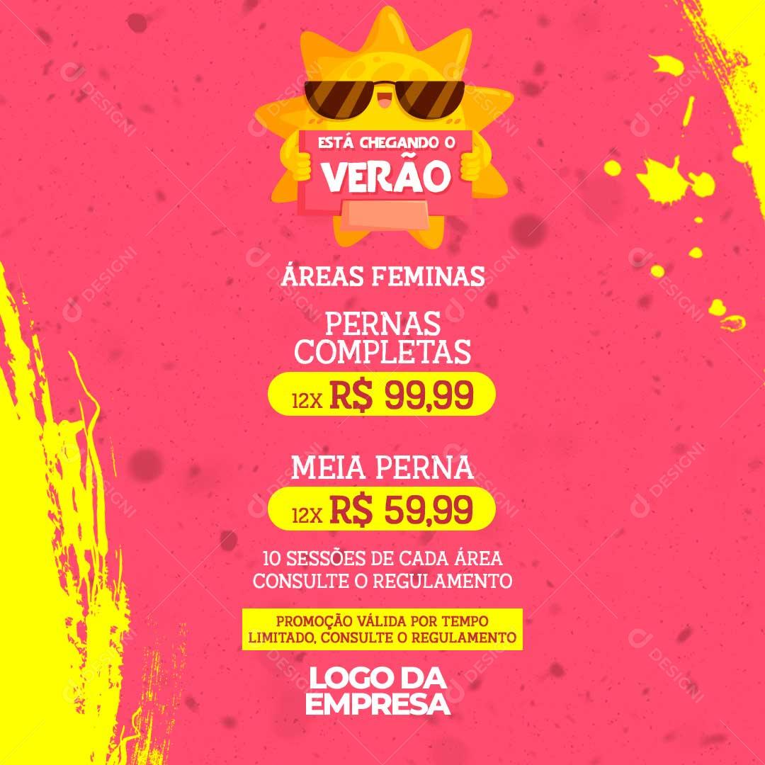 Está Chegando O Verão Bronzeamento Social Media PSD Editável