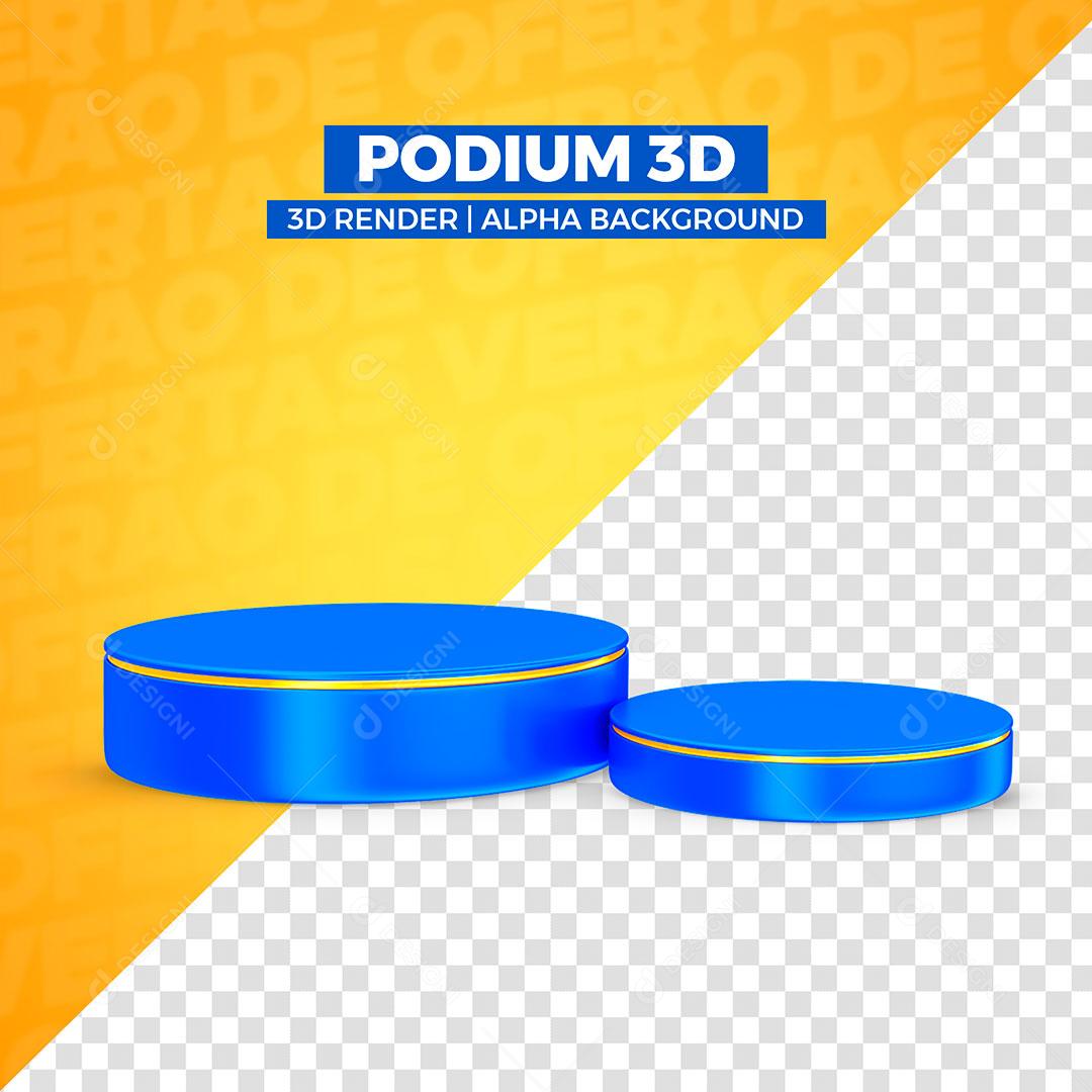 Podium Azul Elementos Para Composição PSD