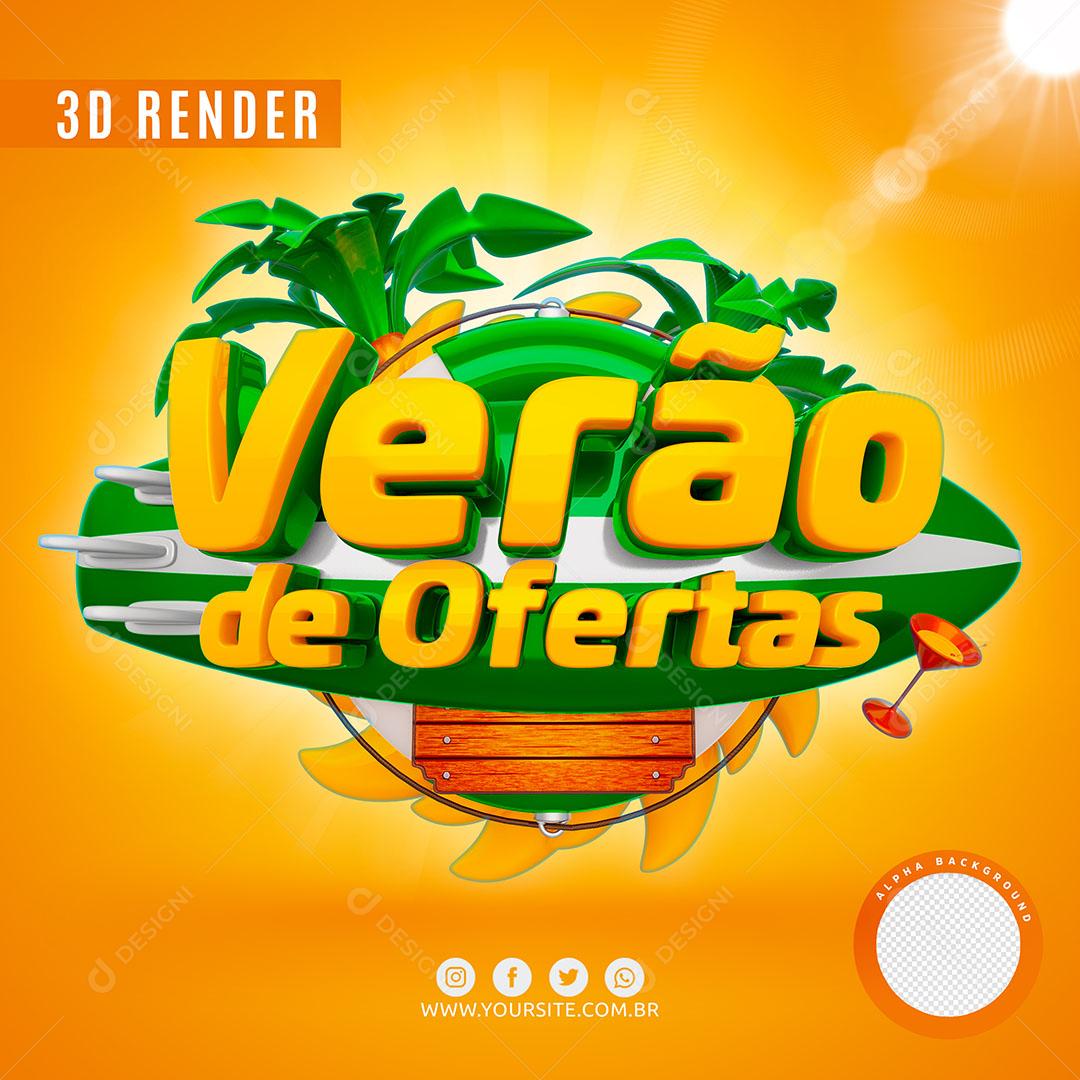 Selo 3D Verão de Ofertas PSD Editavel