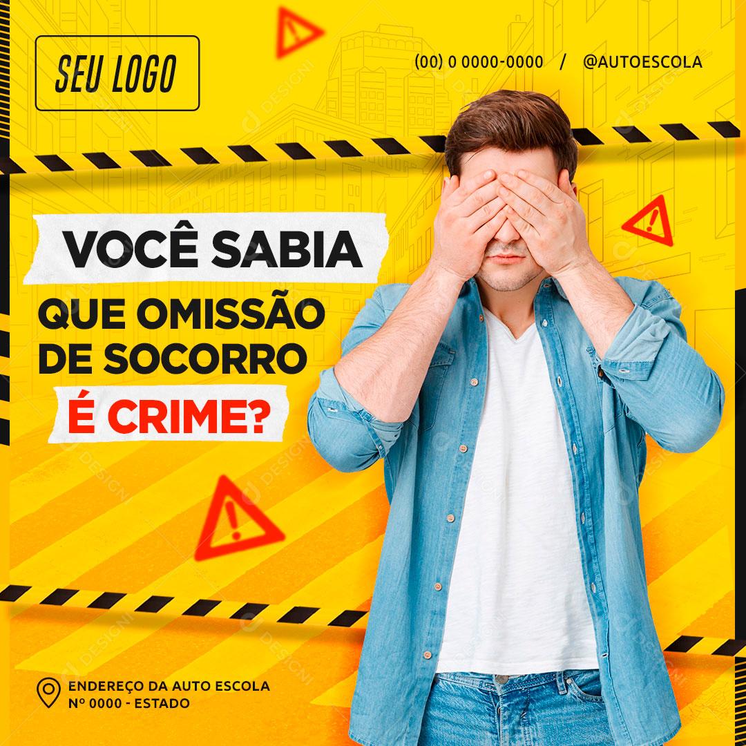 Omissão de Socorro é Crime Social Media PSD Editavel