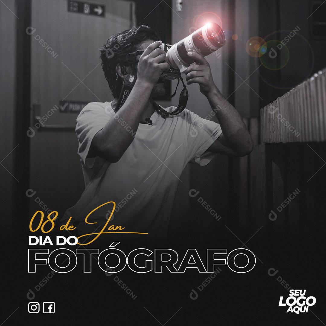 08 de Janeiro Dia do Fotógrafo Social Media PSD Editável