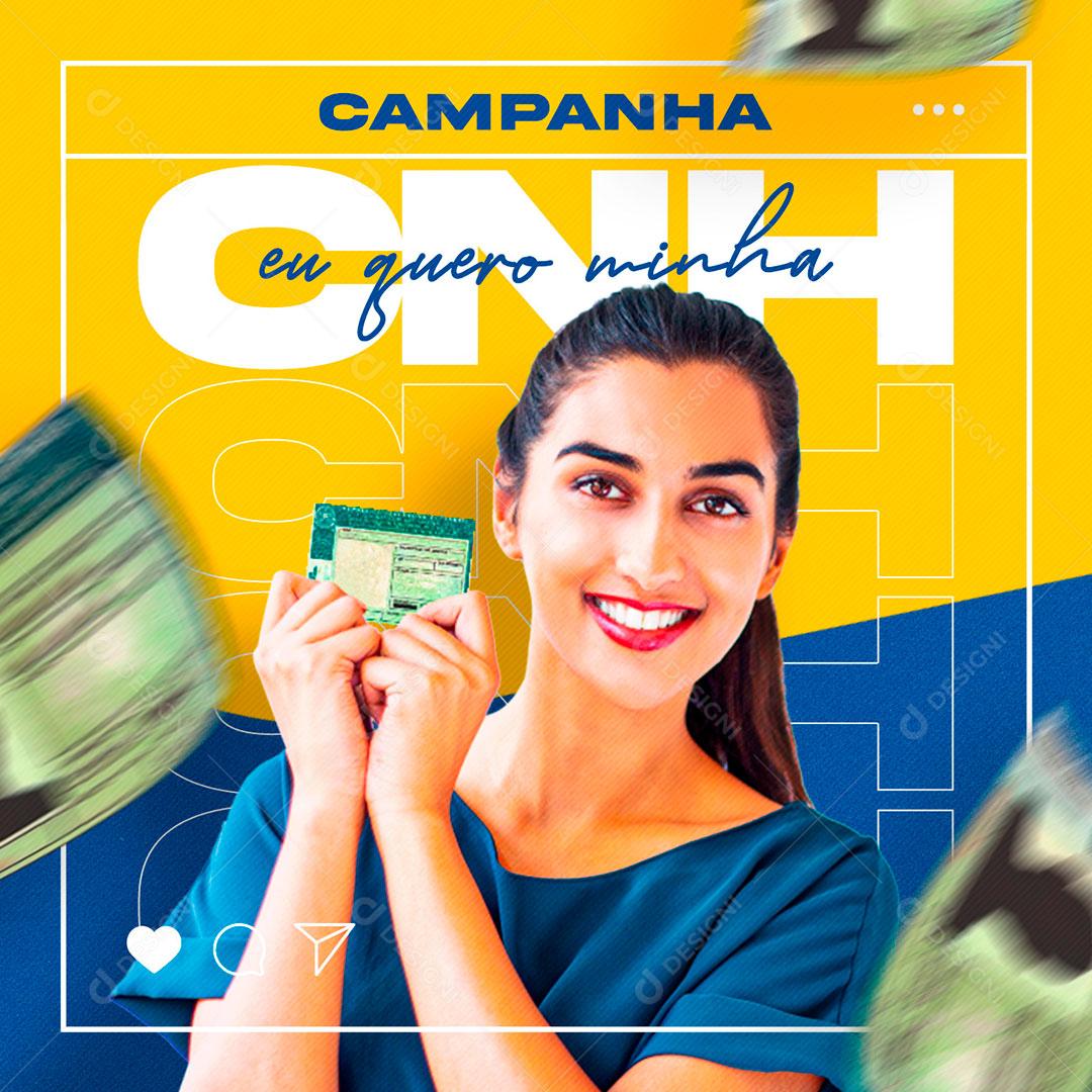Social Media Auto Escola Campanha eu Quero Minha CNH PSD Editável